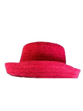 Betmar New York Chenille Hat Red Bucket Style Womens Vintage